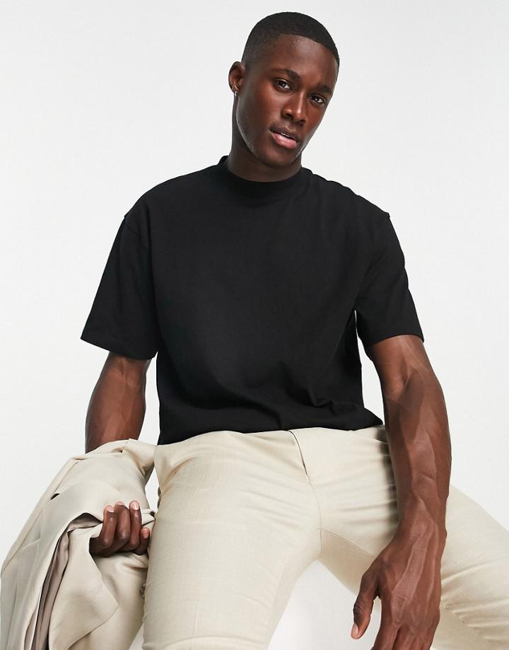 Topman Oversized T-shirt In Black - Black