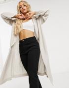 Asos Design Lounge Woven Cardigan In Stone-neutral
