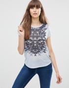 Vero Moda Marlena Printed T-shirt In Blue - Cashmere Blue