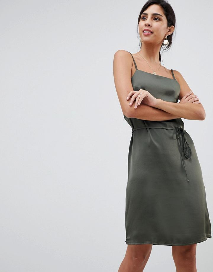 Oh My Love Satin Cami Mini Dress - Green