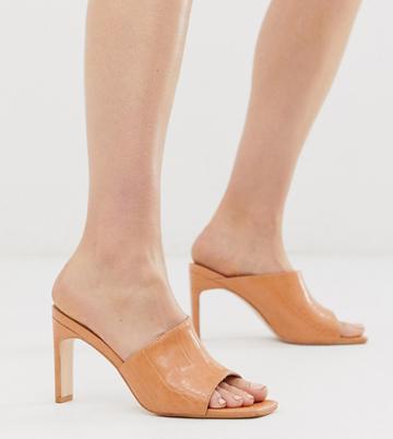 Z Code Z Exclusive Amaka Blush Croc Heeled Mules-pink