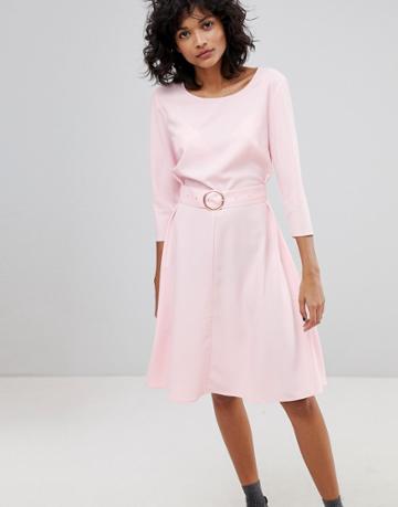 2nd Day Ring Belted Midi Dress - Pink