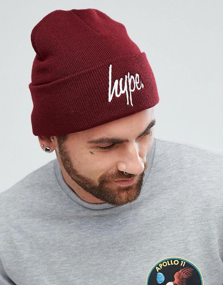 Hype Beanie In Burgundy - Red