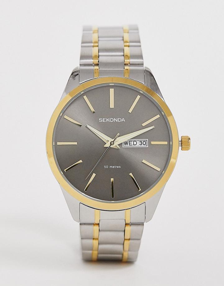 Sekonda Bracelet Watch In Mixed Metal With Black Dial
