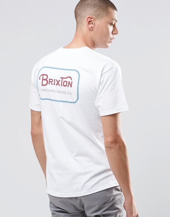 Brixton T-shirt With Back Logo - White