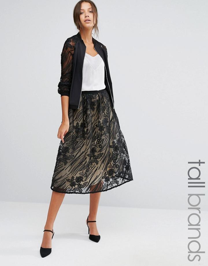 Little Mistress Tall Full Lace Midi Skirt - Multi