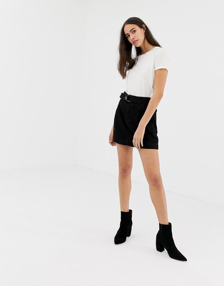 Free People Jade Belted Denim Skirt