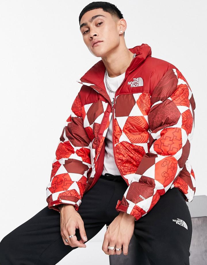 The North Face Ic Geo 1996 Retro Nuptse Jacket In Red