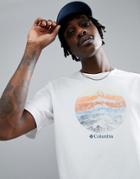Columbia Mountain Sunset Logo T-shirt In White - White