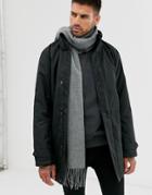 Only & Sons Wool Mix Tassel Scarf In Gray