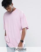 Reclaimed Vintage Super Oversized T-shirt In Overdye - New Pink
