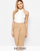 Vesper Pleat Detail Halter Top - Cream