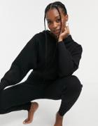 Asos Design Mix & Match Lounge Premium Knitted Hoody In Black