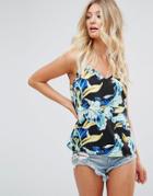 Asos Fuller Bust Cami In Tropical Floral - Multi