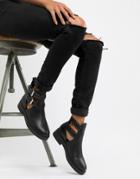 Asos Design Ark Chunky Cut Out Boots - Black