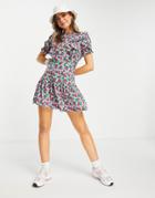 Influence Floral Mini Dress With Frill Front-multi