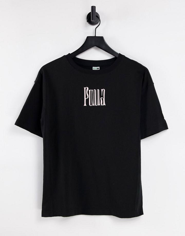 Puma Downtown Graphic T-shirt In Black