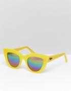 Quay Australia Kitti Pointy Cat Eye Sunglasses - Yellow