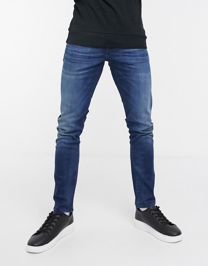 Boss Charleston Skinny Fit Jeans In Mid Blue-blues
