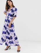 Y.a.s Floral Shirt Maxi Dress-multi