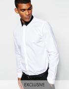 Wincer & Plant Smart Shirt With Contrast Small Collar Slim Fit Exclusive - White