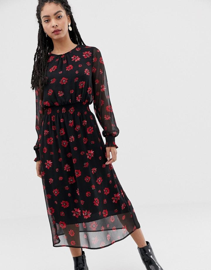 Moves By Minimum Floral Midi Dress - Multi