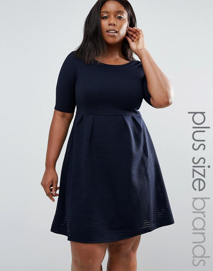 Junarose Plus East Skater Dress - Navy