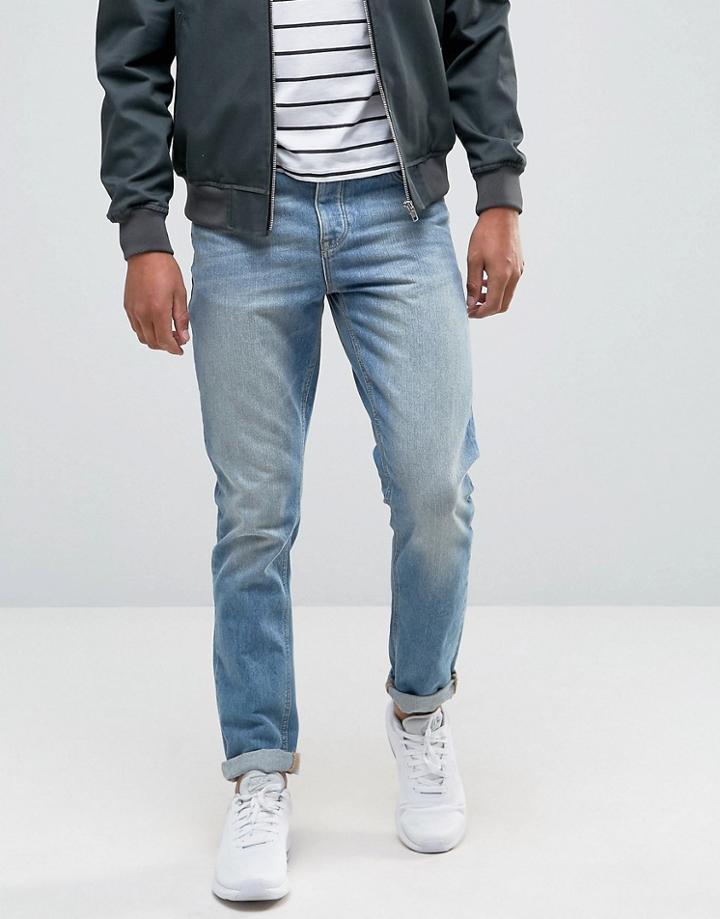 Asos Slim Jeans In Light Wash - Blue