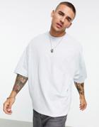 Asos Design Oversized T-shirt In Blue With Side Snaps