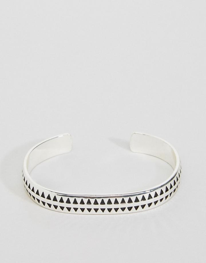 Icon Brand Premium Houndtooth Cuff Bracelet In Silver - Silver