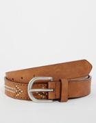 Asos Belt In Tan With Vintage Style Studding - Tan