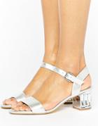 Dune Bridal Marcia Kitten Heel Sandals - Silver