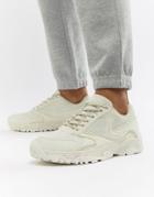 Asos Design Sneakers In Tonal Off White With Chunky Sole - White
