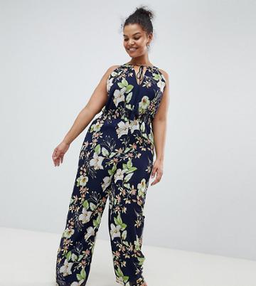 Uttam Boutique Plus Printed Jumpsuit - Black
