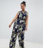 Uttam Boutique Plus Printed Jumpsuit - Black