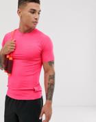 Asos 4505 Muscle Training T-shirt With Quick Dry In Neon Pink - Pink