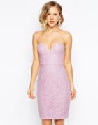 Forever Unique Lace Sweetheart Bandeau Dress - Lilac $85.00