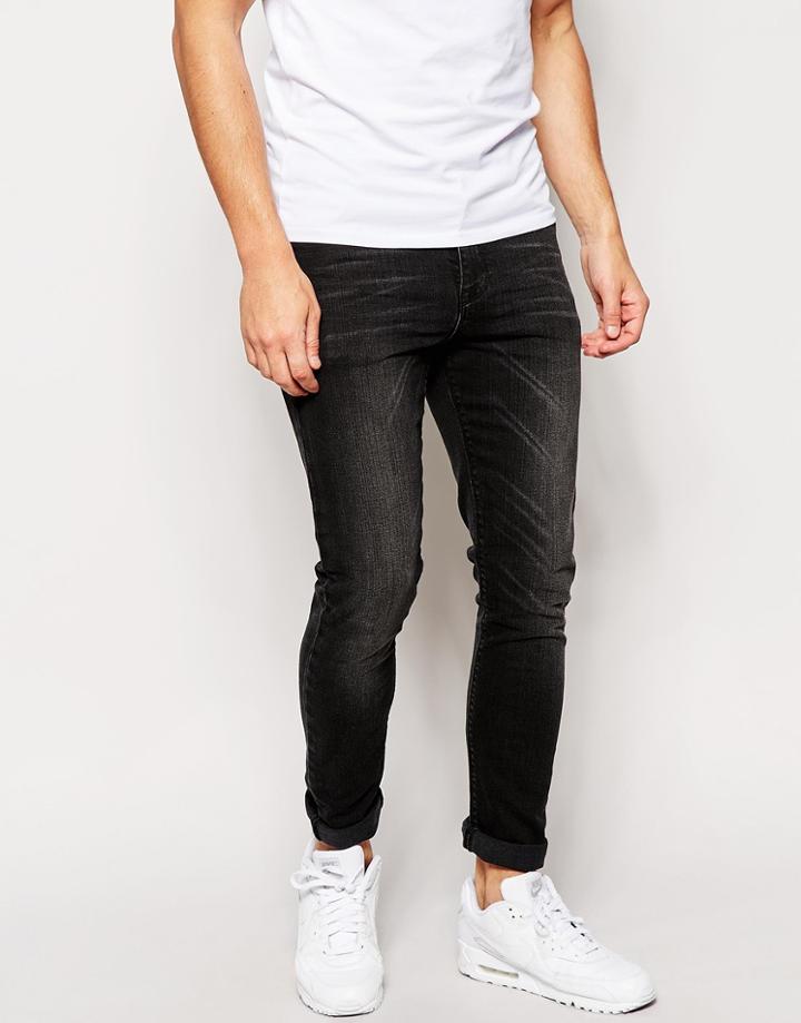 Asos Super Skinny Jeans Washed Black - Washed Black