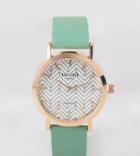 Reclaimed Vintage Inspired Geometric Suede Watch In Gray 38mm Exclusive To Asos - Gray