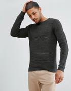 Selected Homme Knitted Sweater With Mixed Yarn Detail - Green