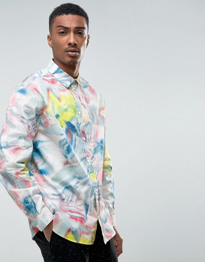 Weekday Adapt Bigbegonia Print Shirt - Pink