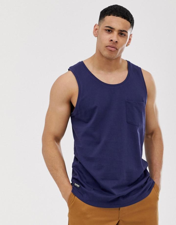 Threadbare Pocket Tank - Navy