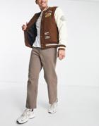 Pull & Bear Wide Leg Utility Chinos In Brown