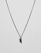 Icon Brand Matte Black Necklace With Cross Pendant - Black