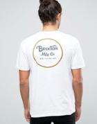 Brixton Wheeler T-shirt With Logo Back Print - White