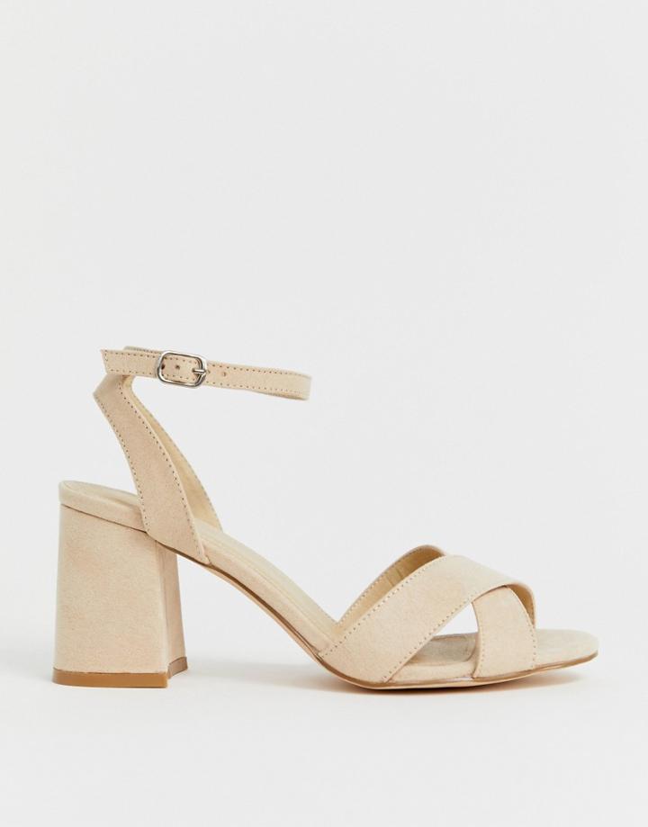 Truffle Collection Block Heel Sandals - Beige