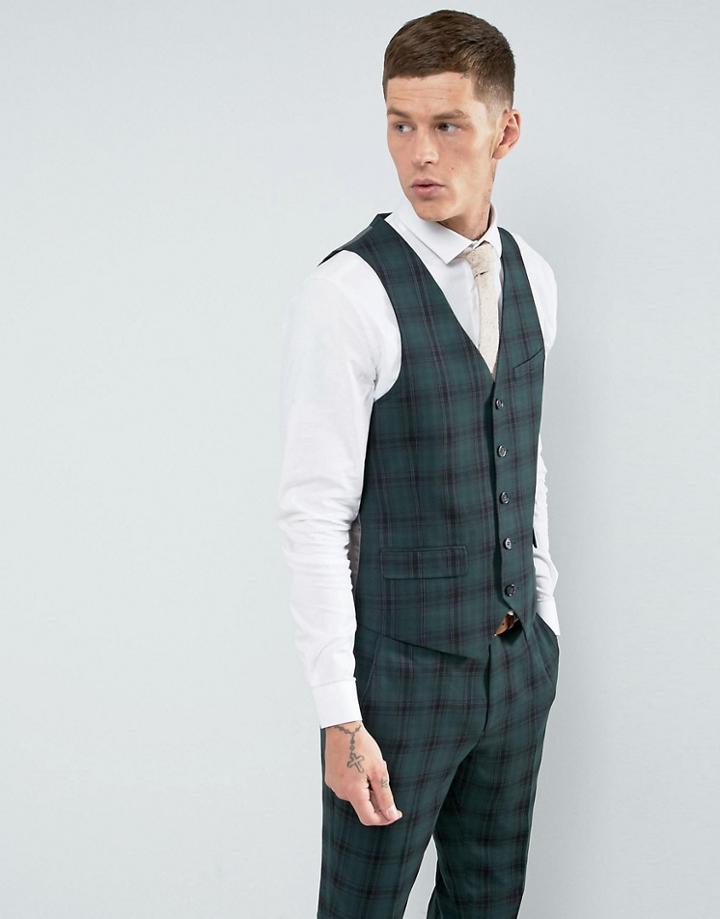 Harry Brown Skinny Fittarten Vest - Green