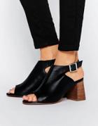 Asos Rosy Leather Shoe Boots - Black