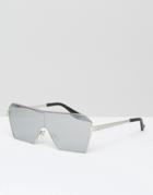 Asos Visor Sunglasses In Silver - Silver