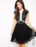 Asos Petite Premium Prom Dress With Lace Applique - Multi